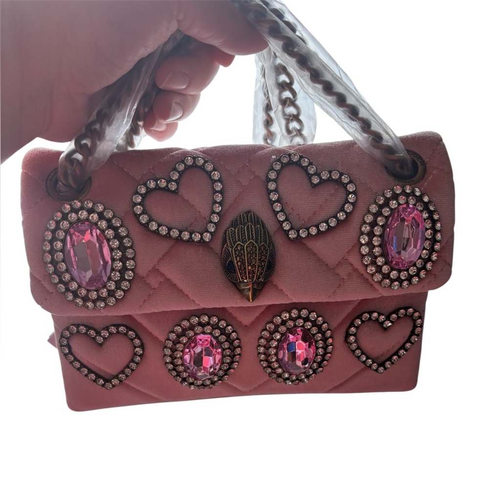 Kurt Geiger Pink Embellished Mini Kensington Crossbody Bag NWT - Picture 4 of 5